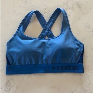 Under Armour Blue Cross Back Sports Bra